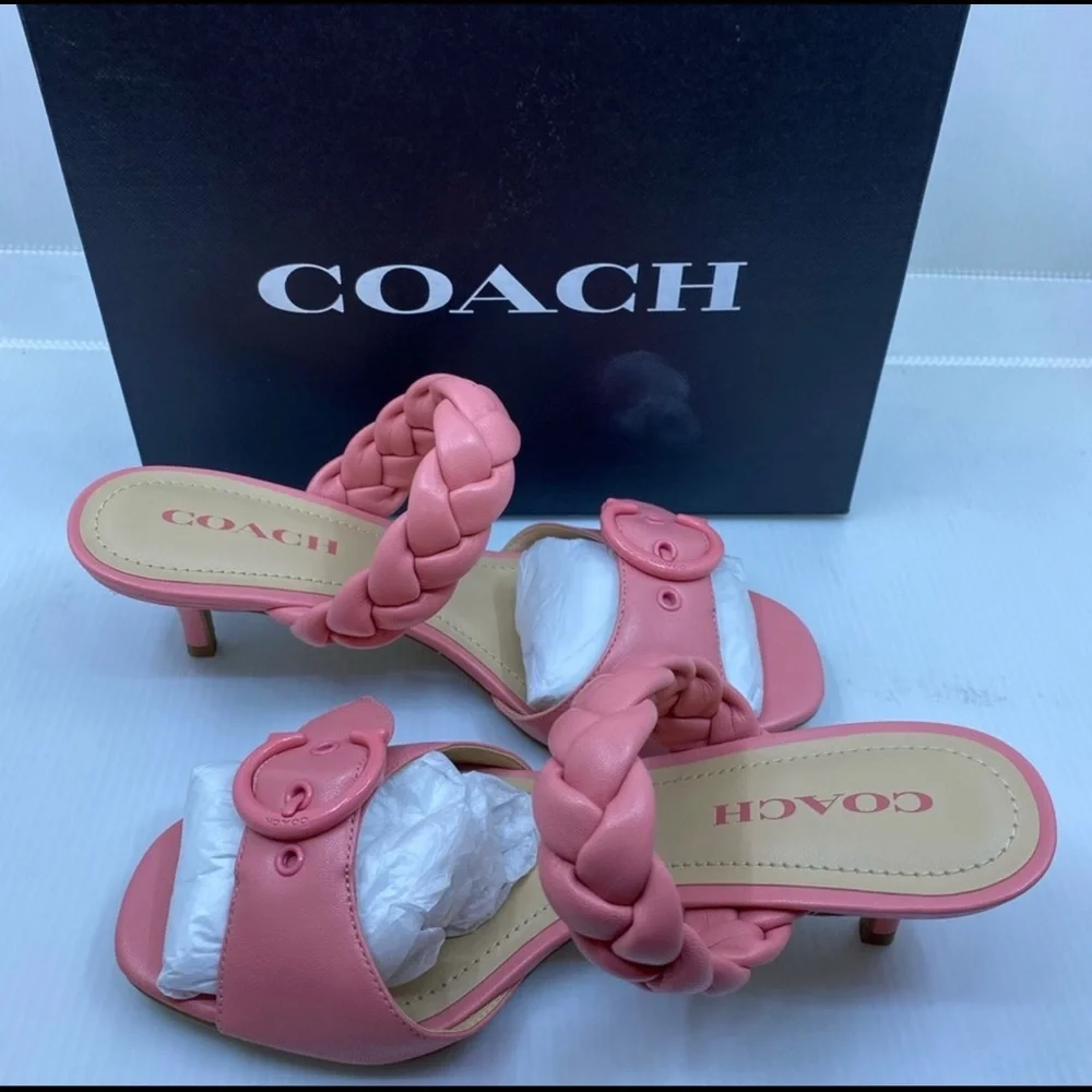 BNWT Coach mini heel open toe sandal size 7.5 - Picture 1 of 5